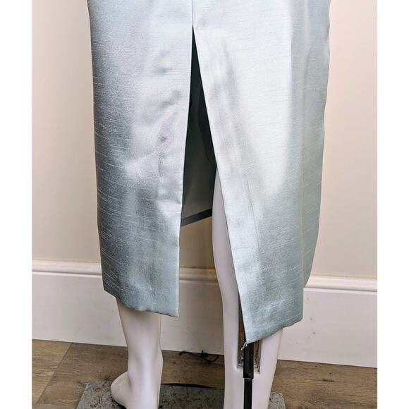 Jessica Howard Ice Blue 2Pc Maxi Asian Styled Embroidered Dress Size 12 Petite - Picture 10 of 11